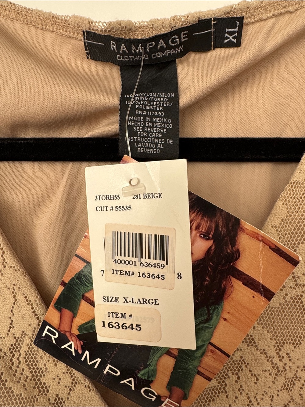 NWT Rampage Beige Lace V-Neck Ruched Camisole - Picture 2 of 7